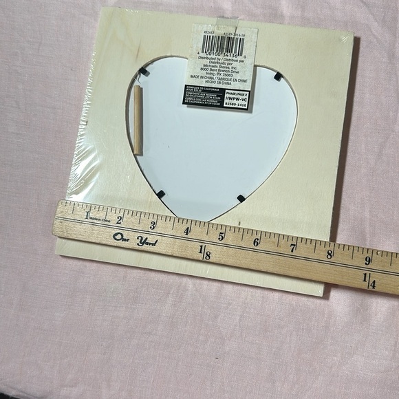 Lot of 2 ArtMinds Square Unfinished Wood Photo Frame Heart Shaped Craft DIY NEW - Picture 10 of 12